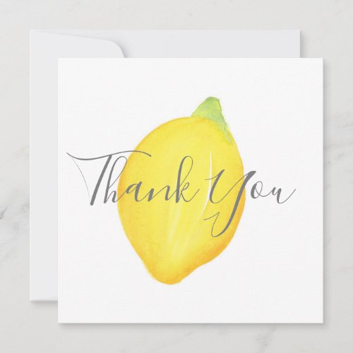 Watercolor Lemon Thank You Card