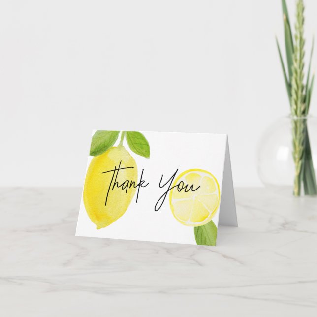 Watercolor Lemon Thank You Card▪️ Card (Front)
