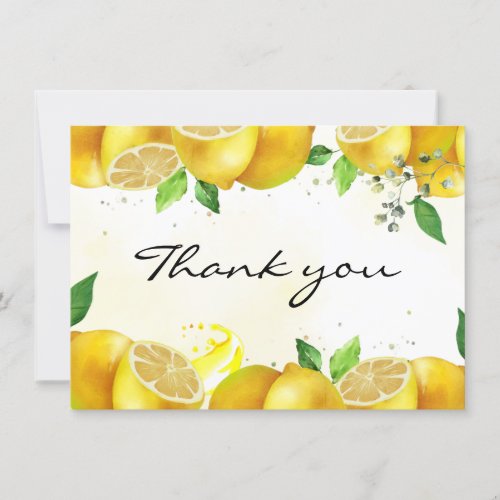 Watercolor Lemon Thank You Note