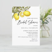Watercolor Lemon Theme Bridal Shower Invitation (Standing Front)