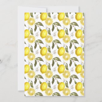 Watercolor Lemon Theme Bridal Shower Invitation | Zazzle