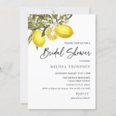 Watercolor Lemon Theme Bridal Shower Invitation (Front)