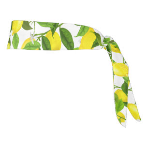 Watercolor Lemon Tie Headband