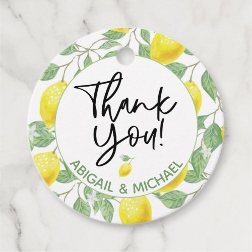 Watercolor Lemon Tree Gender_Neutral Baby Shower Favor Tags