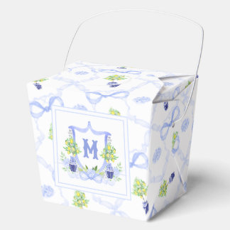Watercolor Lemon Tree Monogram Crest Favor Boxes
