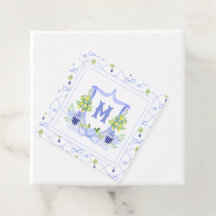 Watercolor Lemon Tree Monogram Crest