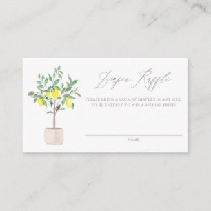 Watercolor Lemon Tree Shower Diaper Raffle Card