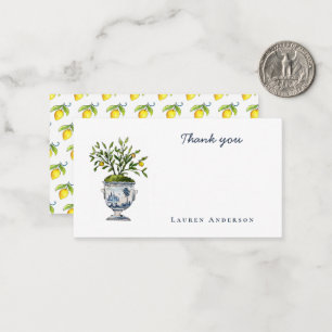 Watercolor Lemon tree topiary Little Thank you Note Card