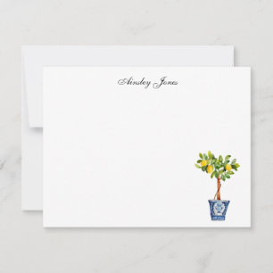 Watercolor Lemon tree topiary  Thank You Card