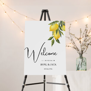 Watercolor Lemon Wedding Welcome Foam Board