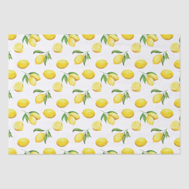 Watercolor Lemon  Wrapping Paper (Front)