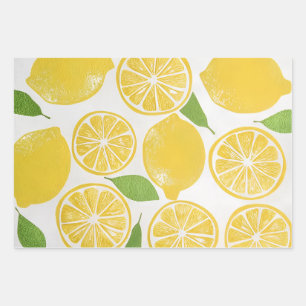 Watercolor Lemon  Wrapping Paper Sheets