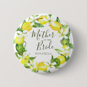 Watercolor Lemon Wreath Mother of the Bride Shower Button