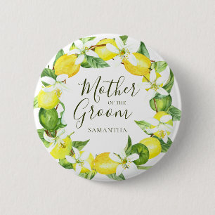 Watercolor Lemon Wreath Mother of the Groom Shower Button