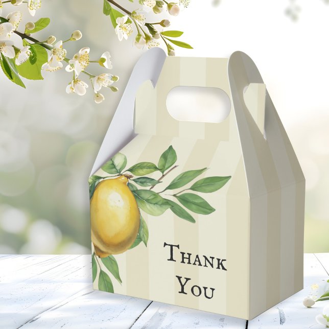 Watercolor Lemon Yellow Citrus Rustic Wedding Favor Boxes (Creator Uploaded)