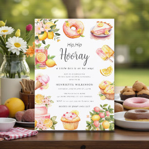 Watercolor Lemonade Sweet Treats Baby Shower Invitation