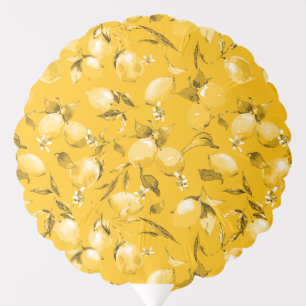 Watercolor lemons 10 balloon