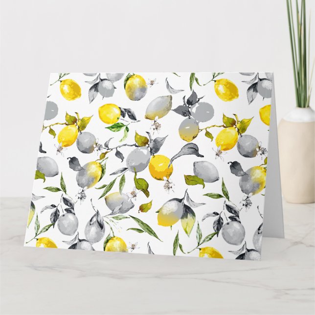 Watercolor lemons 14 thank you card (Front)