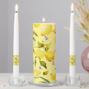 Watercolor lemons 15 unity candle set