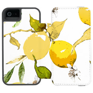 Watercolor lemons 17 iPhone SE/5/5s wallet case
