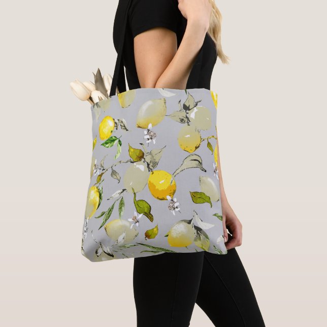 Watercolor lemons 18 tote bag (Close Up)