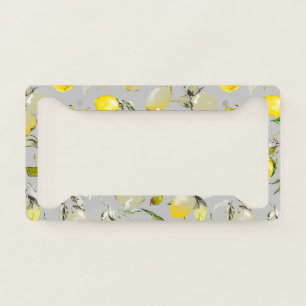 Watercolor lemons 19 license plate frame