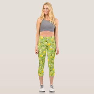 Watercolor lemons 22 capri leggings