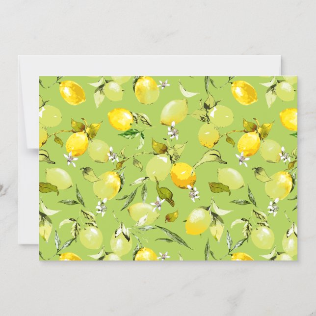 Watercolor lemons 22 magnetic invitation (Front)