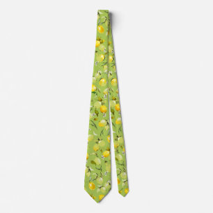 Watercolor lemons 22 neck tie
