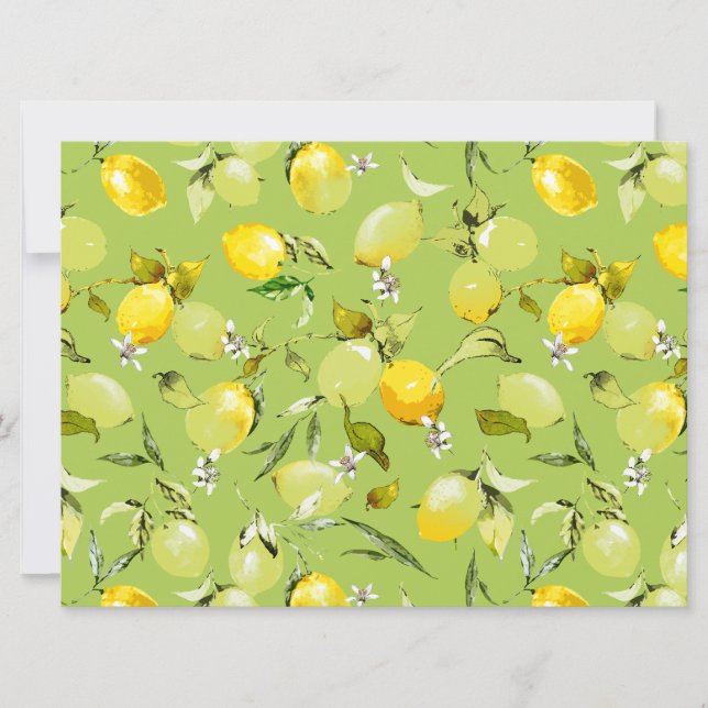 Watercolor lemons 22 save the date (Front)