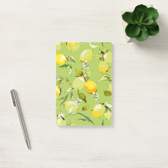 Watercolor lemons 23 post-it notes (Office)