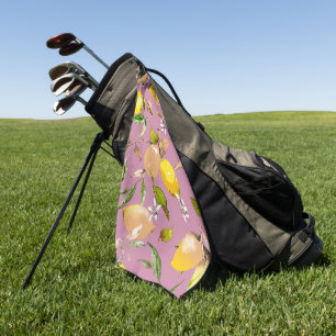 Watercolor lemons 24 golf towel
