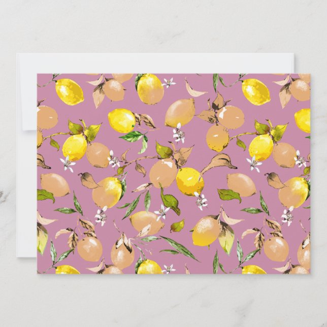 Watercolor lemons 25 announcement (Front)