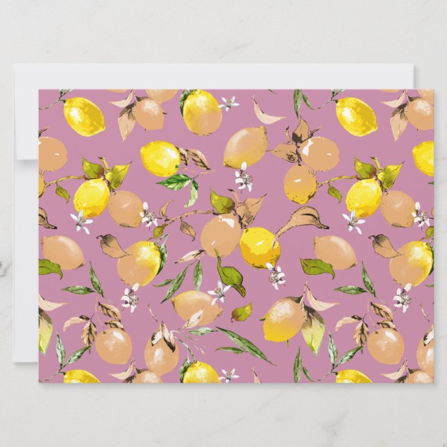 Watercolor lemons 25 announcement (Front)