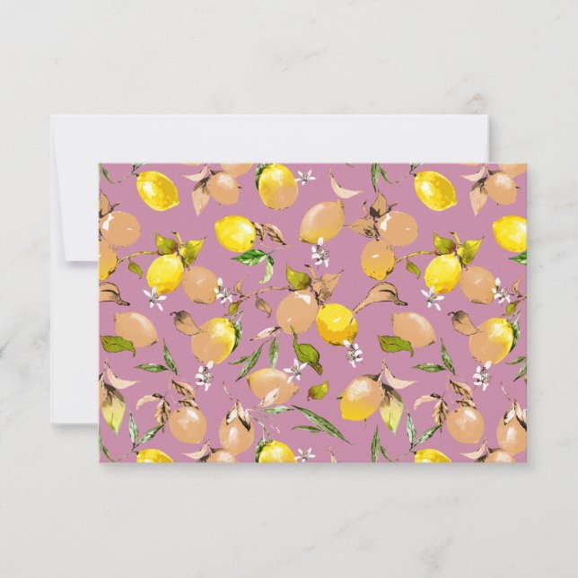 Watercolor lemons 25 invitation (Front)