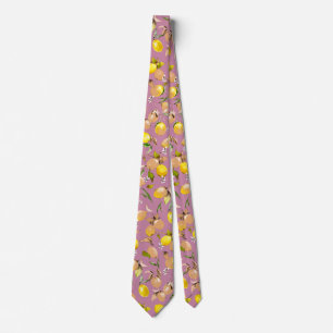 Watercolor lemons 25 neck tie