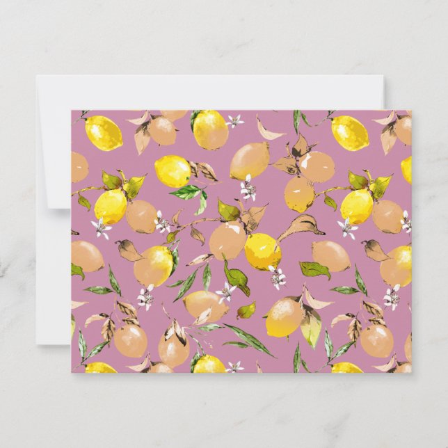 Watercolor lemons 25 note card (Front)