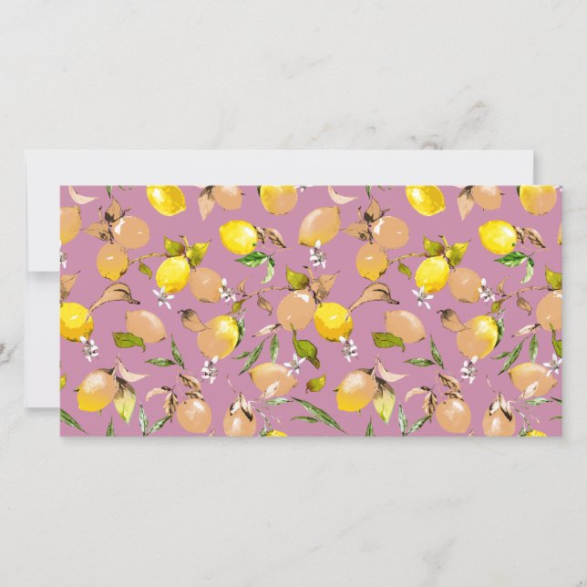 Watercolor lemons 25 save the date (Front)