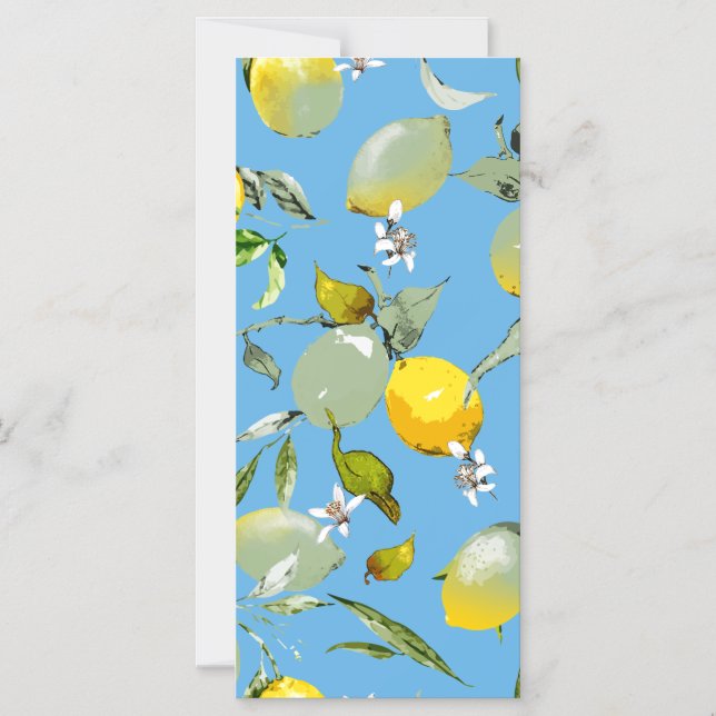 Watercolor lemons 26 magnetic invitation (Front)