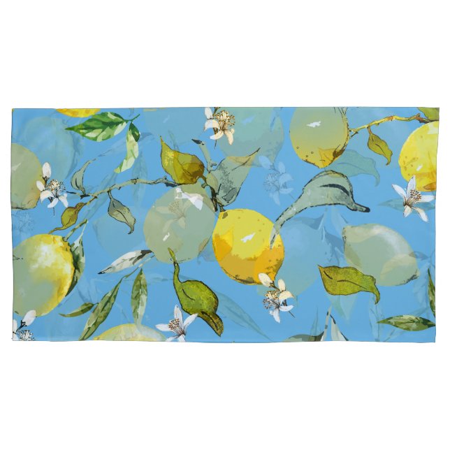 Watercolor lemons 26 pillow case (Front)