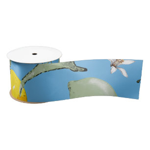 Watercolor lemons 26 satin ribbon