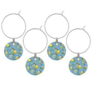 Watercolor lemons 26 wine charm