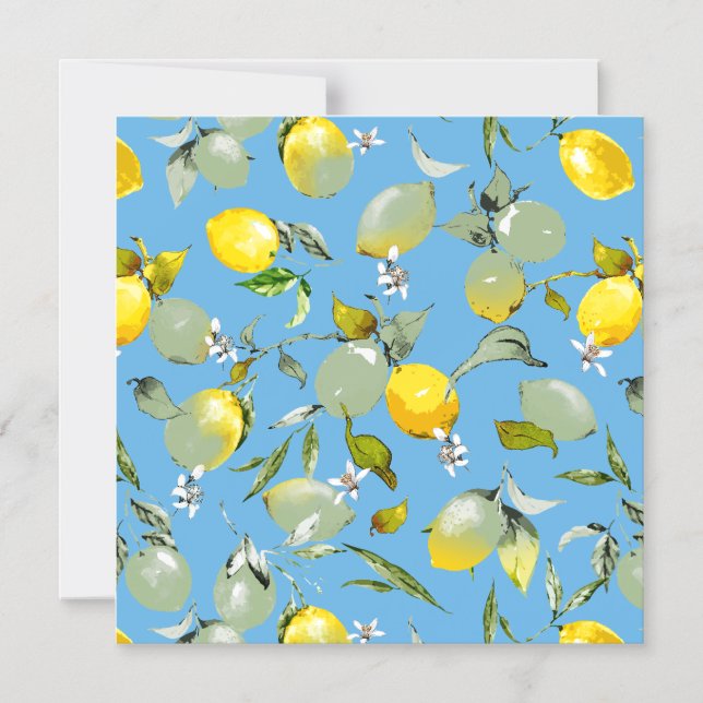 Watercolor lemons 27 magnetic invitation (Front)