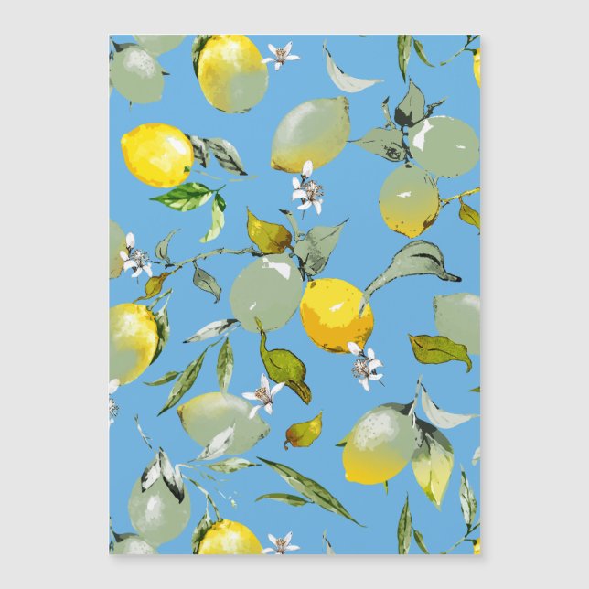 Watercolor lemons 27 magnetic invitation (Front)