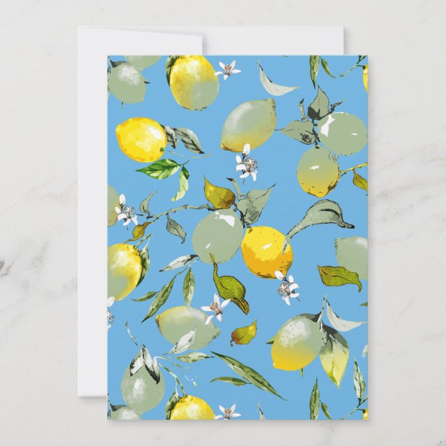 Watercolor lemons 27 save the date (Front)