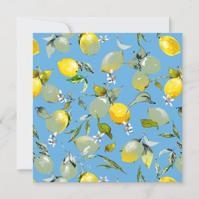 Watercolor lemons 27 save the date (Front)