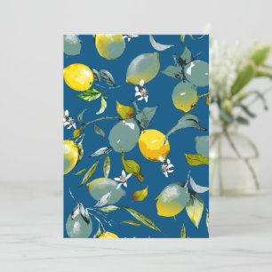 Watercolor lemons 28 thank you card