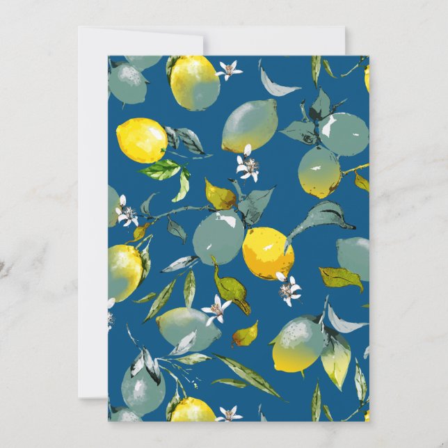 Watercolor lemons 29 save the date (Front)