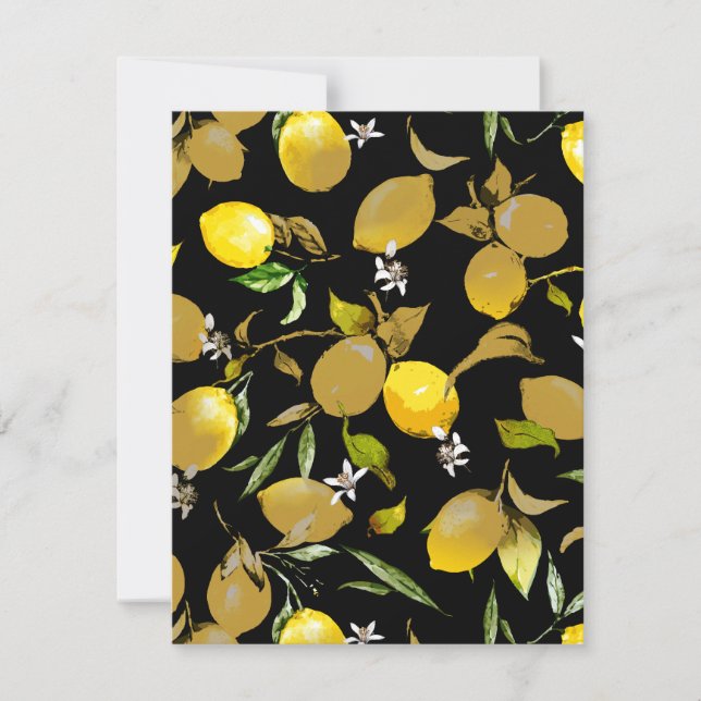 Watercolor lemons 30 save the date (Front)