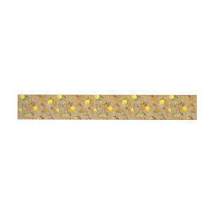 Watercolor lemons 32 wrap around label
